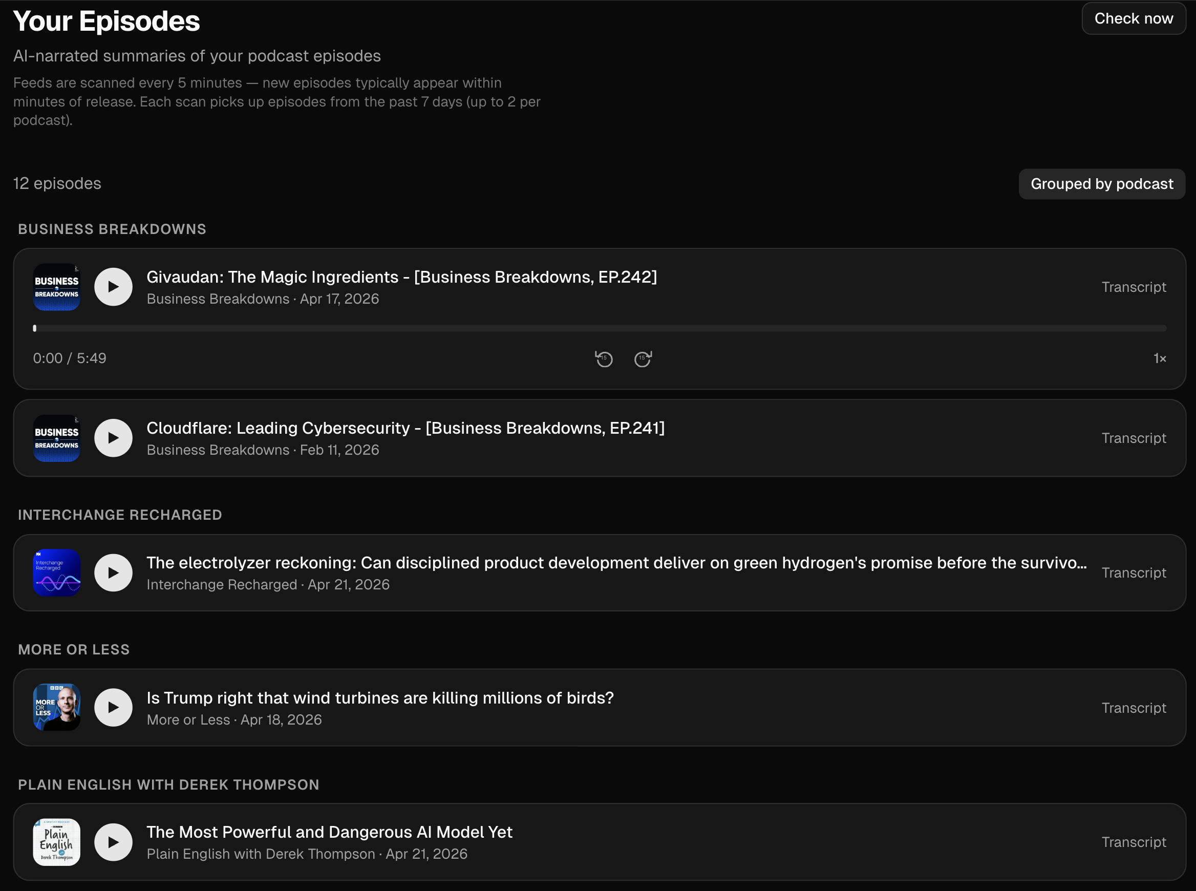 Tydspaar episode dashboard